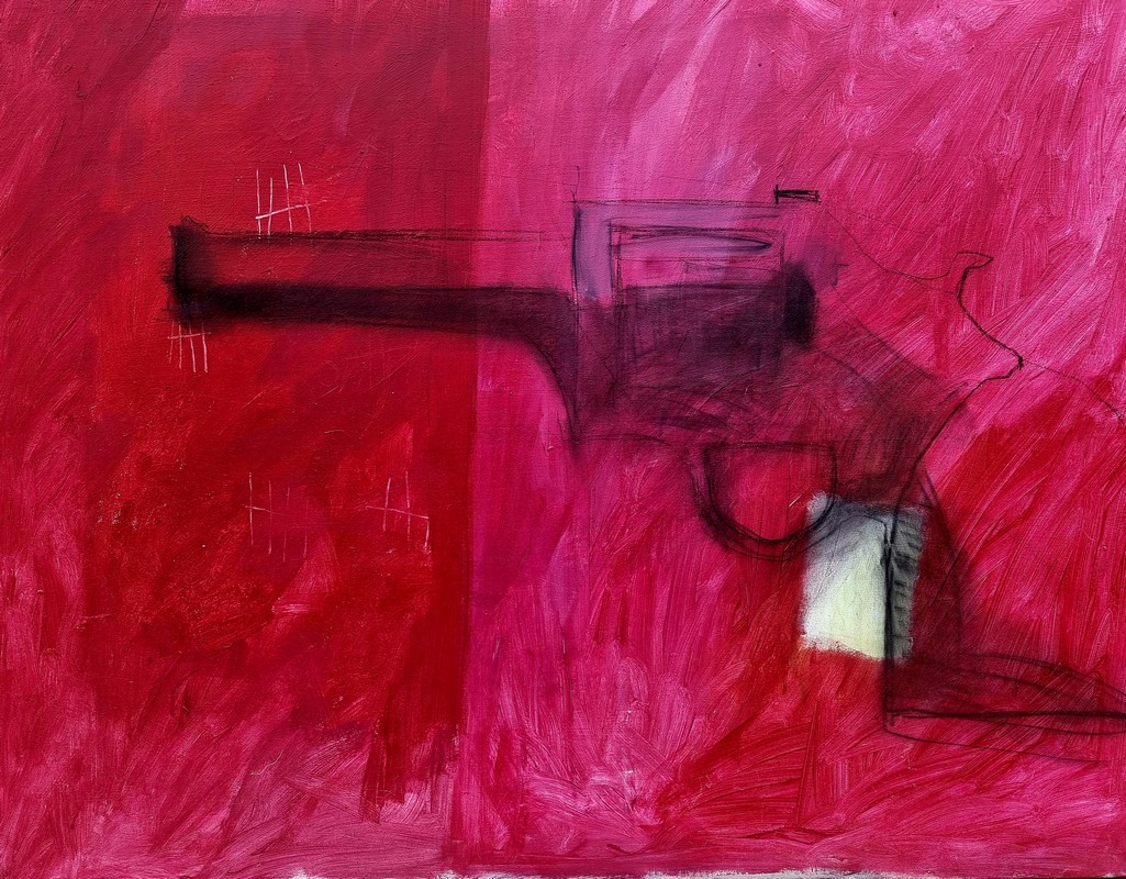 Ana Kolega, “350m s“, akril i ugljen na platnu, 2019.