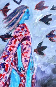 Tršan Ljiljana_Rezignacija_akril-papir_45x32cm_2025.